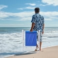 thumbnail image 6 of Zimtown 265lbs Capacity Beach Chair - Foldable with Detachable Umbrella, Lightweight Outdoor, Blue, 6 of 8