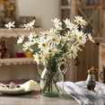 thumbnail image 4 of GRNSHTS 6Pcs Artificial Daisies Flowers Fake Silk Daisy Flowers Bouquet Outdoor Shrubs Plastic Floral Arrangement Plants for Home Window Balcony Wedding Decoration (Red), 4 of 12