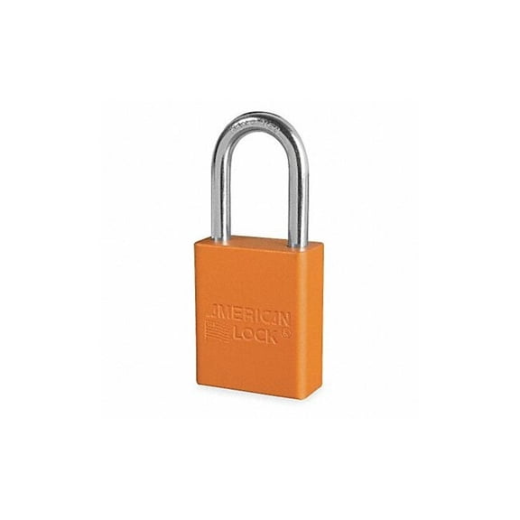 American Lock Lockout Padlock,KA,Orange,1-7/8"H A1106KAORJ65878