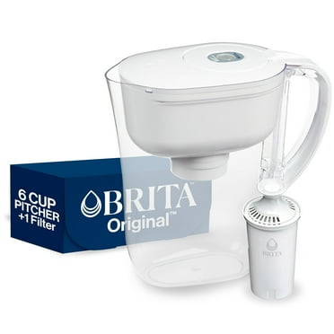 Brita Water Filter Pitcher for Tap and Drinking Water with 1 Standard Filter, Lasts 2 Months, 6-Cup Capacity, BPA Free, White C80