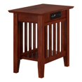 thumbnail image 2 of AFI Table d'Appoint en Bois Massif avec Chargeur Intégré Noyer Brun, 2 of 9