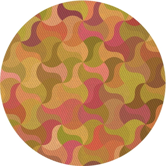 Ahgly Company Machine Washable Indoor Square Transitional Grapefruit Red Area Rugs, 3' Square