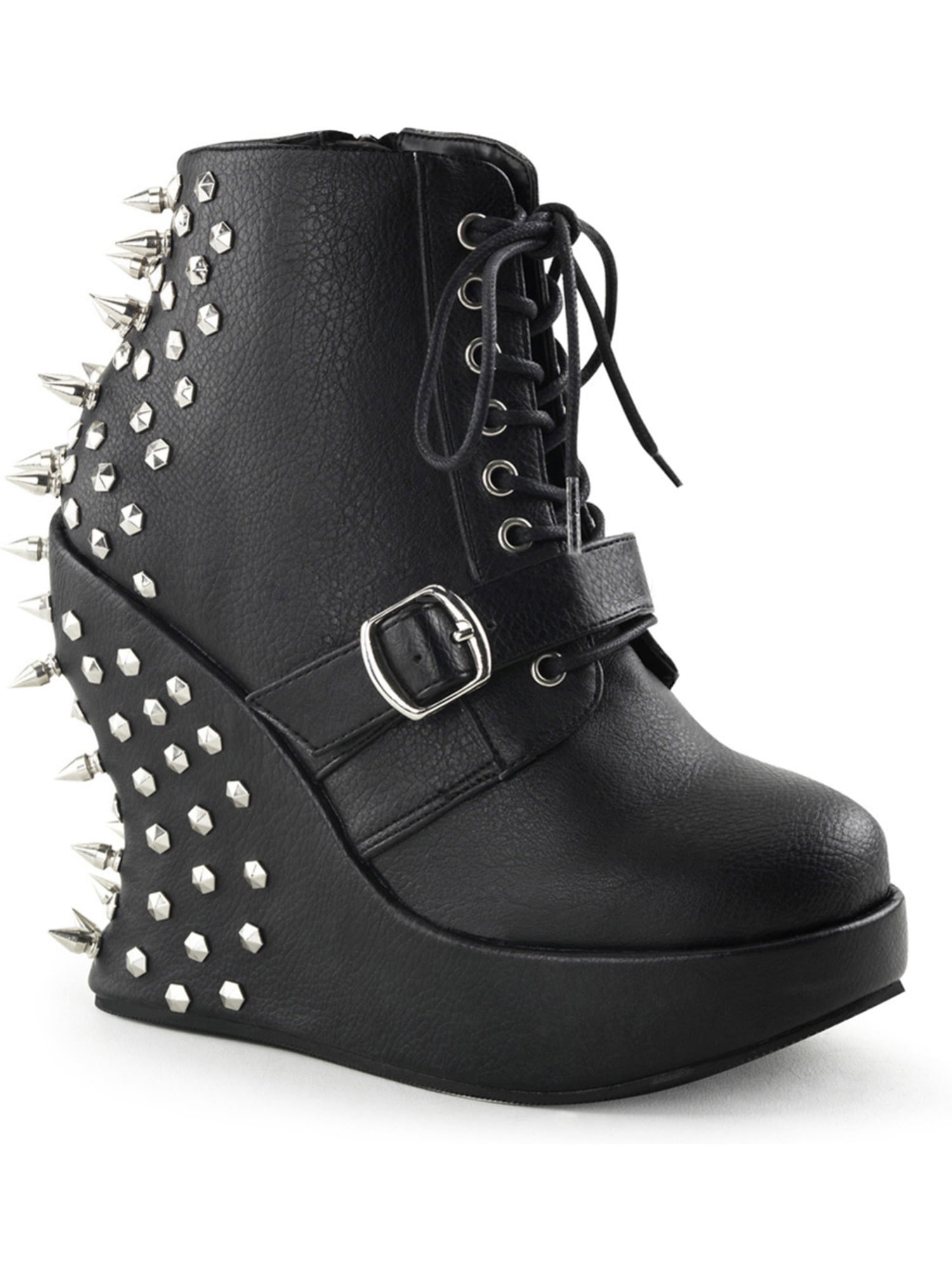 womens black wedge ankle boots