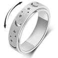 thumbnail image 1 of OreilleStar Anxiety Ring for Women Spinner Ring Fidget Ring Fidget Toys Adults Spinner Rings Fidget Rings Anxiety Fidget Ring Men Silver Size 9, 1 of 5