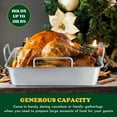 thumbnail image 4 of Roasting Pan . Stainless steel Turkey Roaster with Rack Include Deep Lasagna Pan & V-shaped Rack & Roasting Rack & Heavy Duty Easy Clean & Dishwasher - Rectangular, 4 of 9