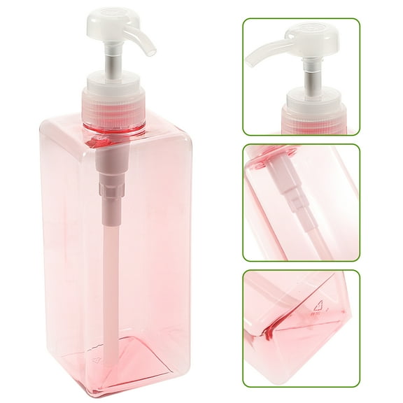 OUNONA Empty Pump Bottles Dispenser: 650ml Square Shampoo Bottle Conditioner Lotion Refillable Free for Body Wash Moisturizer
