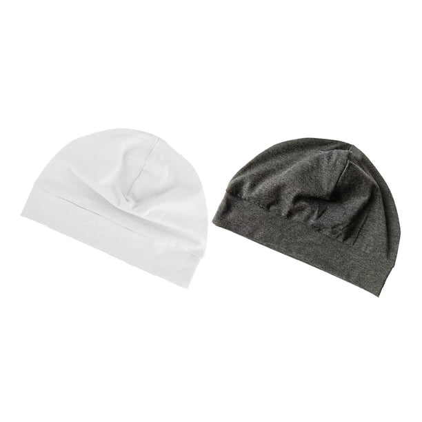 Gorro para dormir de 2 piezas, multifuncional, informal, cómodo, para dormir de noche. gris y blanco