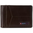 thumbnail image 3 of Alpine Swiss Delaney Slim Bifold Wallet | Front Pocket Wallet | 8 Card Slots ID Window | Outside Card Slot| RFID Protected Premium Leather | Gift Box Glossy Brown, 3 of 7