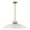 thumbnail image 3 of Nuvo Lighting Perkins 1 Light Large Pendant Matte White with Burnished Brass, 3 of 4