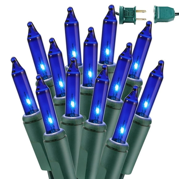 Guirnalda de luces navideñas BrizLabs, color azul, 21,2 m, 300, incandescentes, 120 V