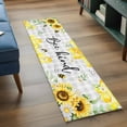 thumbnail image 4 of Runner Rugs 2x6 Ft, Sunflower Floral Non Slip Area Rugs for Kitchen Bedroom Entryway, Farmhouse Pastoral Daisy Bees Grey Plaid Washable Carpet Runner Rug Floor Mats for Bedroom Home Decor, 4 of 9