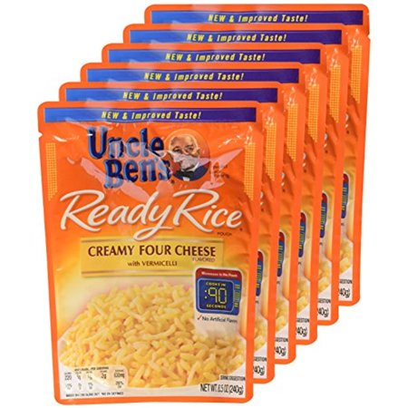 Uncle Bens, Ready Rice, Creamy Four Cheese, 8.5Oz Pouch (Pack Of 6)