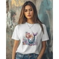 thumbnail image 3 of T Shirts for Women Short Sleeve Cotton Crewneck T-Shirt, Mermaid Coral Shell Watercolor Tee Tops Casual Basic T-Shirts, XS-5XL White M, 3 of 7