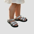 thumbnail image 2 of CAIVO Summer Children Girls Silver Soled Double Bow Tie Roman Shoes Princess Shoes Summer Sandals Lightweight Quick-Dry Beach Shoes Kids, 2 of 7