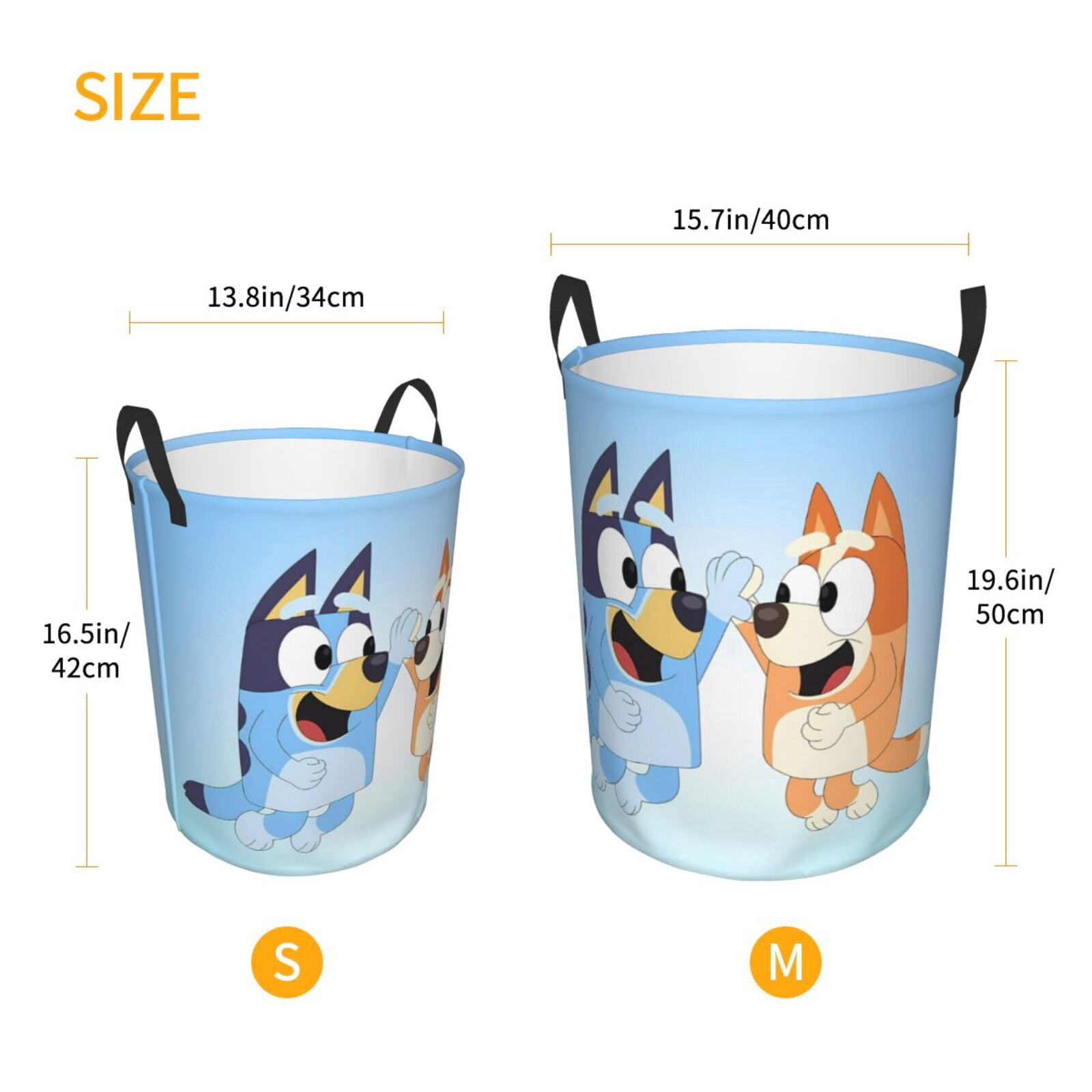 Netaao Bluey for Circular Hamper Modern Laundry Basket with Handles-Medium