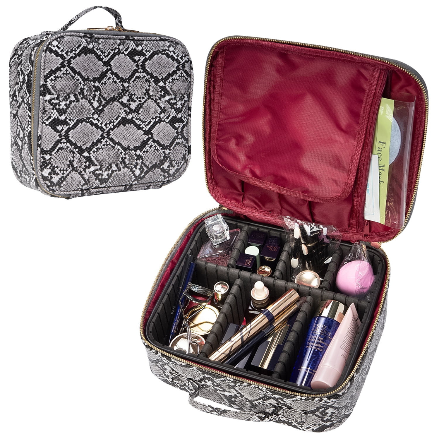 THE LUXOURIA Checkered Makeup Bag | ELEGANT TRAVEL LINE | Premium ...