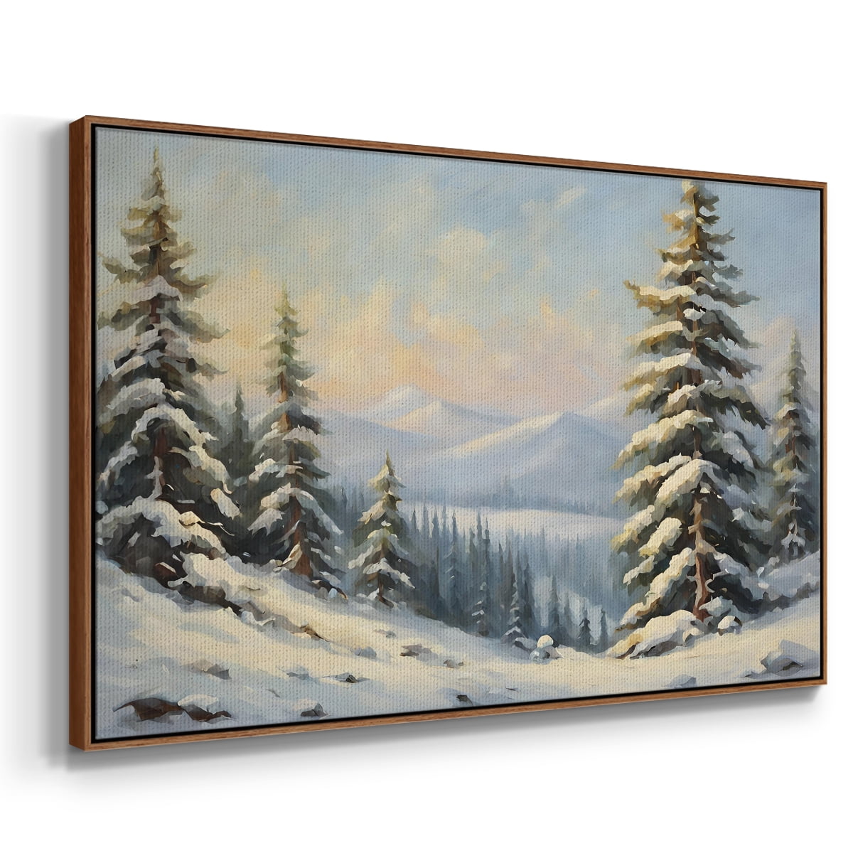 Vintage Landscape-CCIV By Wexford Home Framed in Walnut Wood Gallery Wrapped Canvas 27 in. x 41 in.