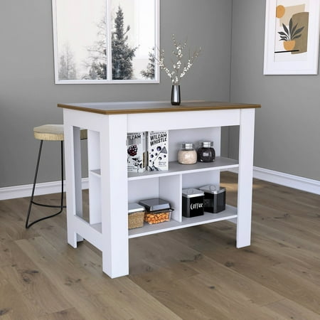 Kitchen Table | Wide Top for Meal Making Room to Sit on Stool | Particle Board Filler | Storage for Kitchen Towels and Utensils