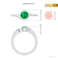 thumbnail image 6 of ANGARA Natural Semi Bezel-Set Solitaire Round Emerald Bypass Engagement Ring in 14K White Gold for Women (Size-5.5mm) | May Birthstone, Anniversary, Jewelry Gift for Women | Natural Emerald Ring, 6 of 10