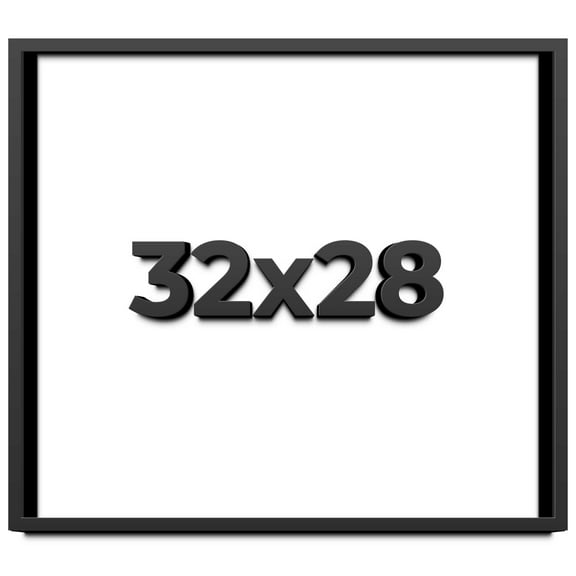 32x28 Shadow Box Frame Black | 2 Inches Deep Real Wood Contemporary Shadowbox Display Frame | UV