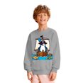 thumbnail image 2 of Crewneck Sweatshirt Kids Print Loose Fleece Crew Neck Hoodless Sweatshirt Long Sleeve Pullover Grey 11-12 Years, 2 of 4