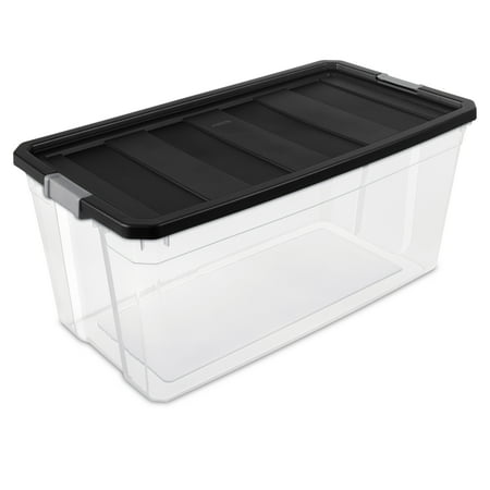 Sterilite 50 Gallon Black Stacker Box, 2 Piece