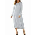thumbnail image 1 of Solid Color Zipper Abaya Muslim Dresses for Women Girls Pockets Islamic Prayer Clothes Grey S, 1 of 8