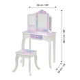 thumbnail image 6 of Fantasy Fields Gisele Starry Sky Wooden Kids Play Vanity Set with Tri-Fold Mirror & Stool, White & Lavender, 6 of 8