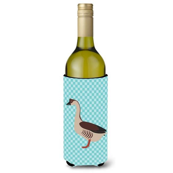 Carolines Treasures BB8070LITERK Chinese Goose Blue Check Wine Bottle Beverge Insulator Hugger