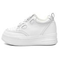 thumbnail image 2 of CMR CHAMARIPA Elevator Shoes For Women - White Leather Platform Shoes Women 3.94 Inches / 10 CM, 2 of 7