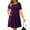 Purple, variant on Women's Plus Size Summer Dress, Short Sleeve Round-Neck Short Party Dress with Pockets