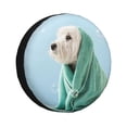 thumbnail image 1 of Fotbe Dog Wrapped in Towel Funda de Llanta de Repuesto con Estampado, Engrosada, Ajuste Universal para Jeep, Remolque, RV, SUV, Camión-16 inch, 1 of 6