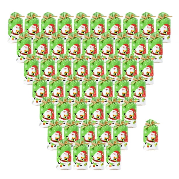 50 bolsas de regalo reutilizables con lazo para envolver regalos, regalos navideños y fiestas. Estilo H
