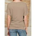 thumbnail image 3 of Women's Casual Short Sleeve Dolman Top Boat Neck T Shirts, 3 of 4