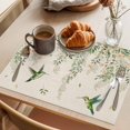 thumbnail image 3 of Watercolor Floral Placemats Set of 4 Spring Flowers Birds Plants Country Beige Place Mats Indoor Wipeable Table Mats Washable Dining Table Placemats for Kitchen Holiday Party Home Decor 13x19 Inch, 3 of 9