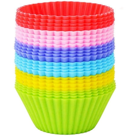 

36 Pcs Silicone Cupcake Liners Reusable Baking Cups Nonstick Easy Clean Pastry Muffin Molds Dessert Baking Pans Liners Cups Tool Random Color