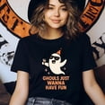 thumbnail image 3 of Ghouls Just Wanna Have Fun Graphic Tee Funny Ghost Party Shirt, White, Size 2XL, 3 of 6