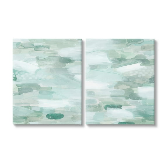 Stupell Industries Beachy Abstract Pattern Abstract Painting Gallery Wrapped Canvas Art Print Wall Art, 16 x 20, Set of 2