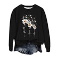 thumbnail image 4 of WZXFASHION Haut Ample pour Femmes Automne et Hiver Manches Longues Col Rond Imprimé Chandail Décontracté Économies de Printemps Liquidation sous-Vêtements Thermiques Haut, 4 of 4