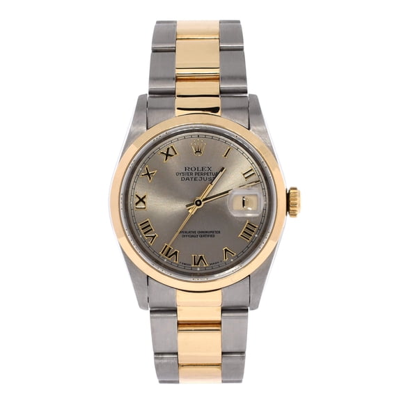 Pre-Owned Oyster Perpetual Datejust Automatic Watch Stainless Steel and Yellow Gold 36 By Rebag