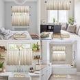 thumbnail image 6 of Beige Brown Ombre Kitchen Curtains Sets for Windows 24 Inch Length, Modern Abstract Art Gradient Aesthetics Rod Pocket Window Treatments Tier Curtains and Valances Set for Bedroom/Bathroom, 6 of 8