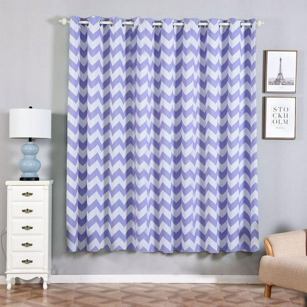 Chevron Blackout Curtains 2 Packs Lavender & White Chevron Curtains