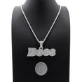thumbnail image 3 of iJewelry2 Urban BOSS Script Pendant with Crystals Encrusted Silver-tone Rope Chain Necklace, 3 of 3