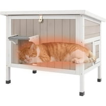 Gowoodhut Insulated Wooden Outdoor Cat House Weatherproof, Feral Cats Shelter for Winter