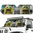 thumbnail image 2 of Uorisanigo Windshield Sun Shade, Cartoon Frog Print Front Window Sun Shade, Sunvisor Heat Shield for Jeep, Windshield Cover,Sunshade for Jeep Wrangler TJ JK JL &Gladiator JT 2/4 Door, 1Pc, 2 of 7