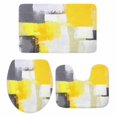 thumbnail image 2 of Yellow Gray Bathroom Rugs Set Graffiti Art Color Block Abstract Geometric Modern Non Slip Absorbent Soft Bath Mats 3 Piece Set with Bathroom Rug, U-Shaped Floor Mat, Toilet Seat Cover Small Size, 2 of 9