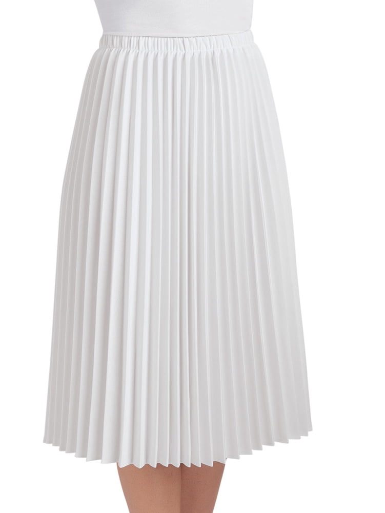 white midi skirt elastic waist