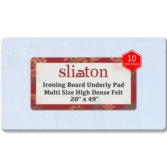 Slieton Premium Felt Underlay Padding for Ironing Board – Extra Wide Fit (49"H x 20"W) with 10mm Thick White Polyester Felt Pad, Cut to Size Fits Slieton XL Ironing Board & Other Oversized Boards