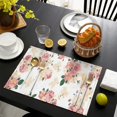thumbnail image 4 of Pioneer Flower Floral Print Pattern Summer Placemats Table Placemats Set Of 4-Linen Kitchen Washable Placemats Table Mats 12x18 Inch Non-Slip Heat Resistant, 4 of 5