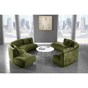 Olive Velvet 2pc.Sectional Contemporary Meridian Furniture Kenzi 641